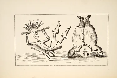 Fader William og den unge mand, illustration fra Alices Adventures Under Ground, pub. 1886 (faksimile)